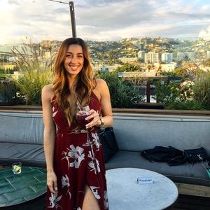 Lulus Burgundy floral dress